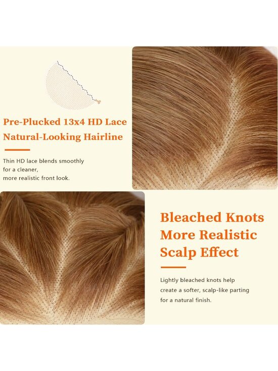 Women\'s Honey Blonde Glueless Synthetic Lace Front Pre-Plucked Hairline 28 Inch main image 5